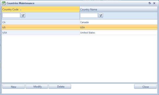 V11 - CRM- Customers - Countries