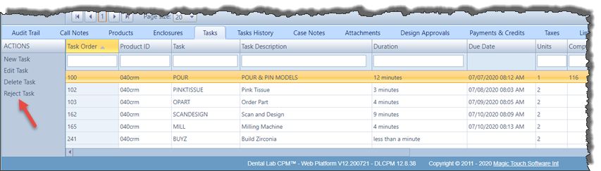 V12 - case tab - tasks - reject task