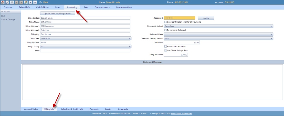 V11 - Accounting - Billing info