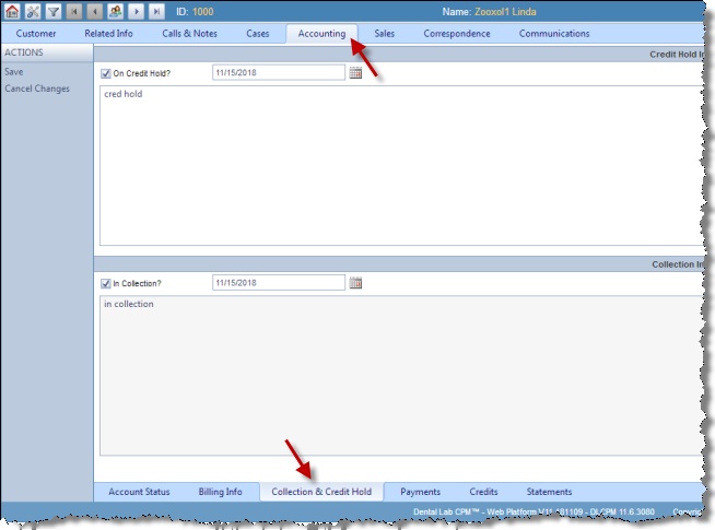 V11 - Accounting - collection and credit hold