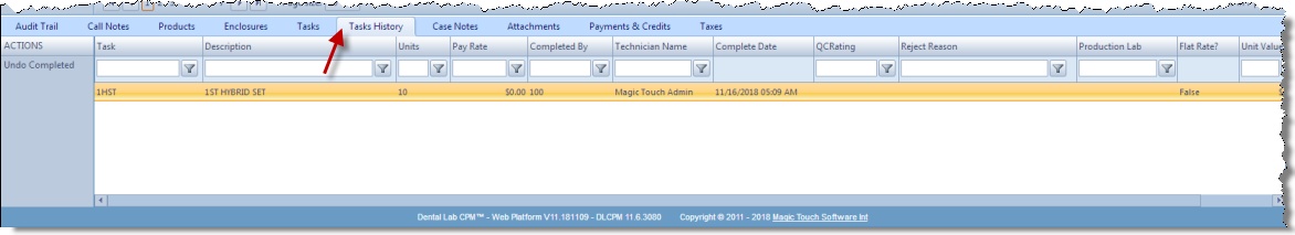 V11 - case tab - tasks history