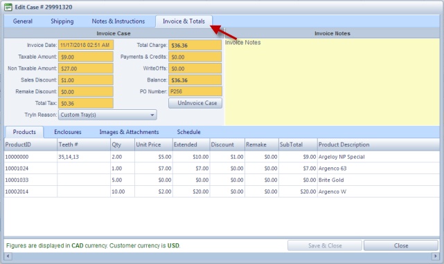 V11 - Invoice case - case is invoiced