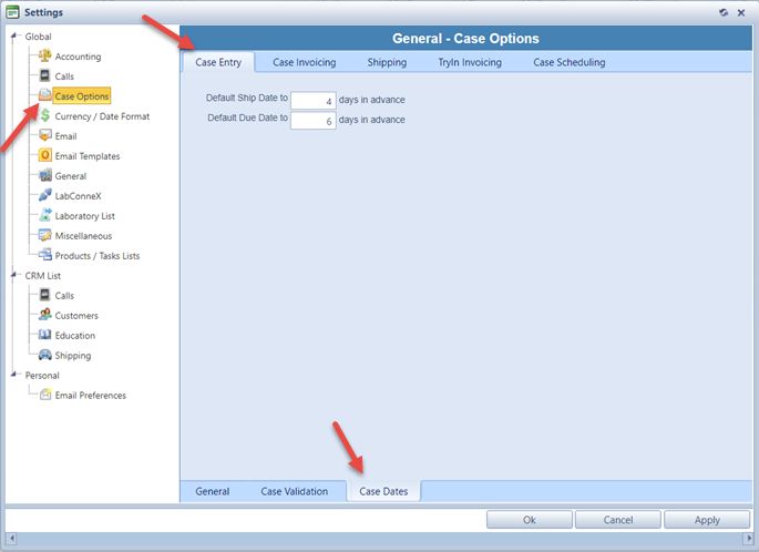 V12 - Case Options - case dates