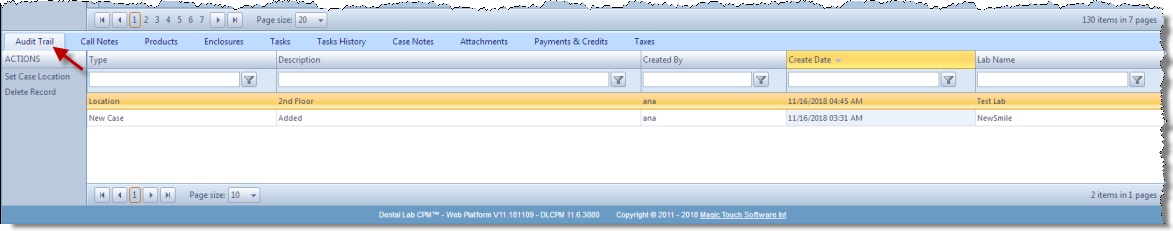 V11 - case tab - audit trail