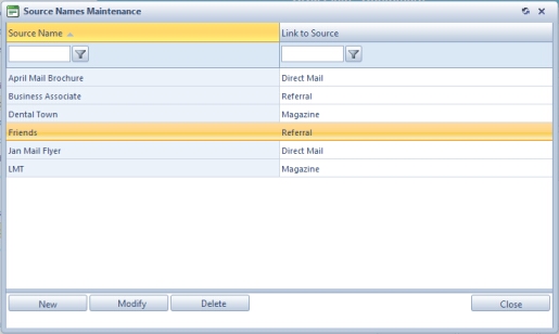 V11 - CRM- Customers - Source Names