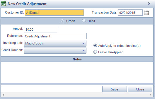 V11 - Credits - Credit Adjustment