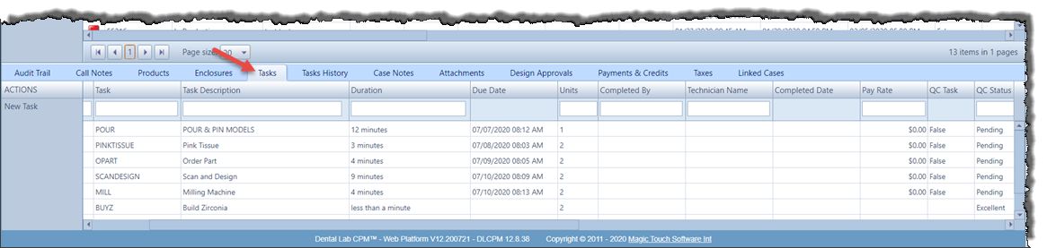 V12 - case tab - tasks