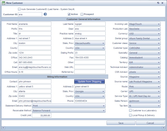 V11 - Add new Customer form