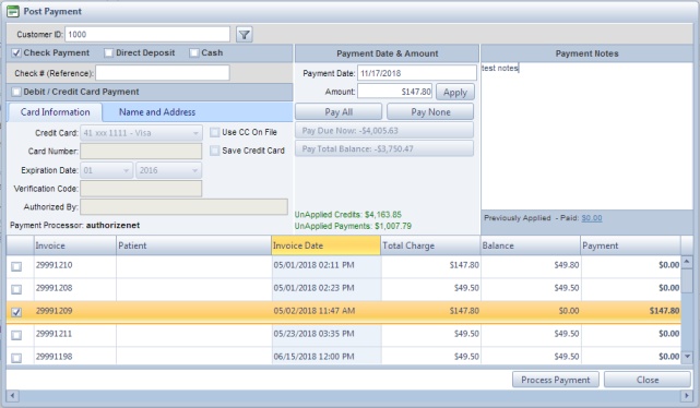 V11 - Post Payment form