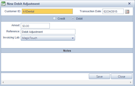 V11 - Credits - Debit Adjustment