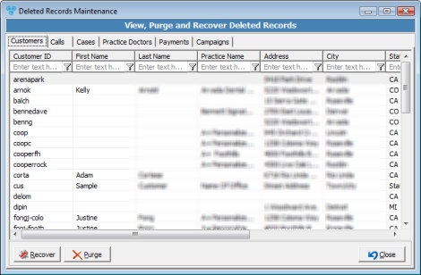 V12 - Utilities - Recover Deleted Record - form