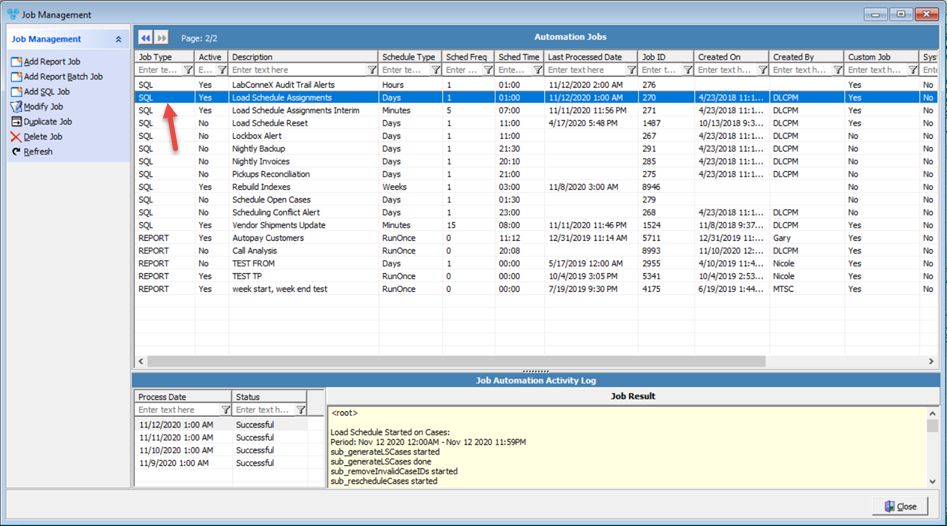 V12 - Load Schedule Assignement Job