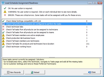 V12 - Load Schedule Raediness - form