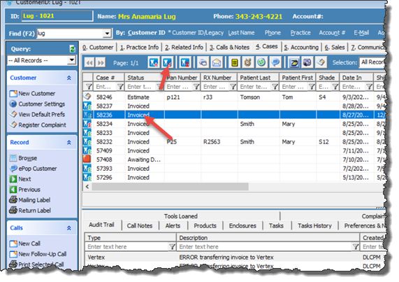 V12 - Edit Invoiced Case - navigation