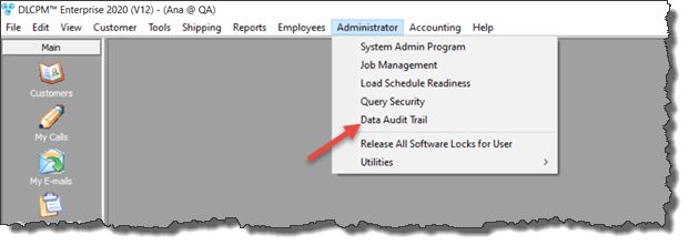 V12 - Data Audit Trail - navigation