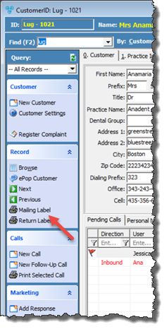 V12 - Print Mailing Label - navigation 1