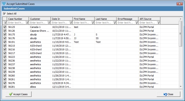 V12 - Batch Processing - Accept Submitted case - form