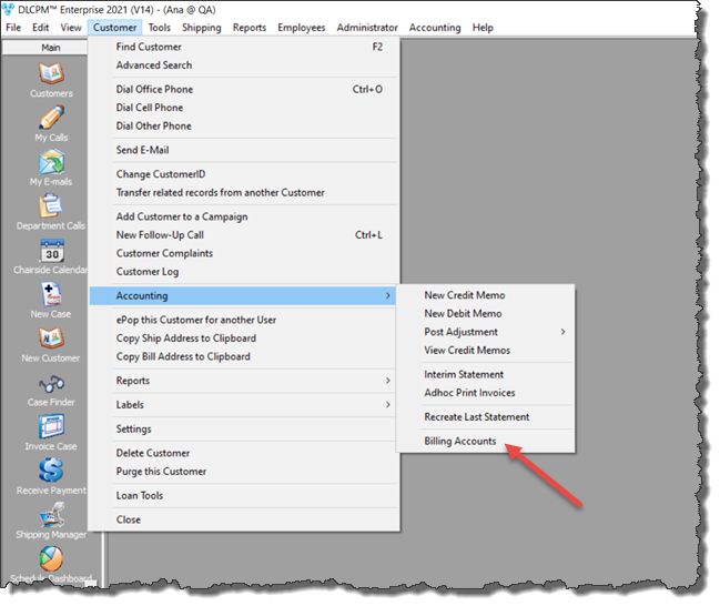 V12 - Billing accounts - navigation 1