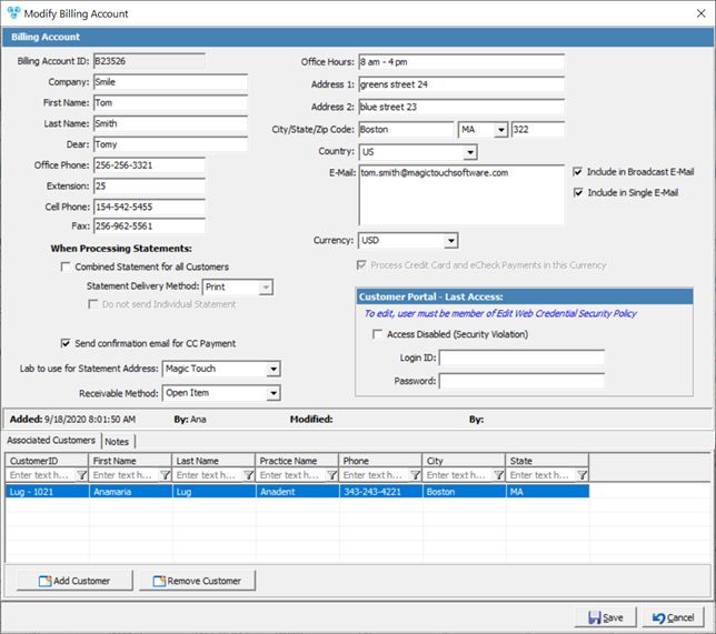 V12 - Billing accounts - modify billing account