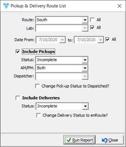 V12 - Pickup and Delivery Rout List - form