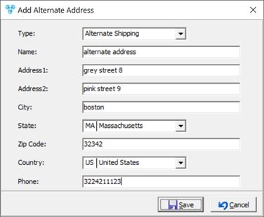 V12 - Alternate Address - add address