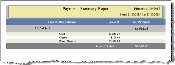 V12 - Payment Summary Today - form