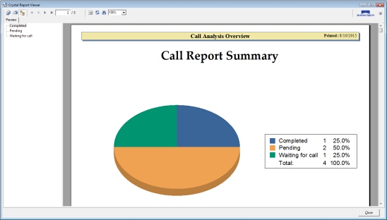 V12 - Customer Reports - Calls for this Customer - report 1