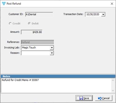 V12 - Customer Accounting - View Credit Memos - refund