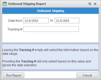 Outbound shipping report