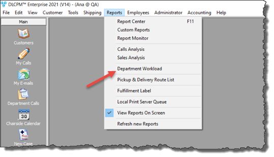 V12 - Department Workload - navigation