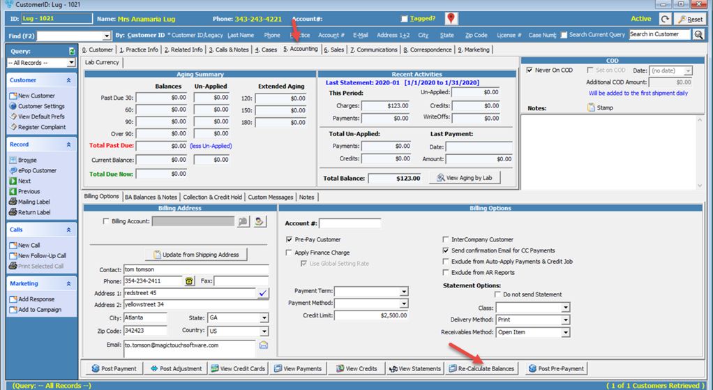 V12 - Recalculate Balances - navigation