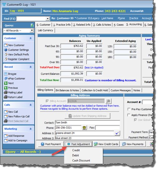 V12 - Customer Accounting - Post Adjustment - navigation