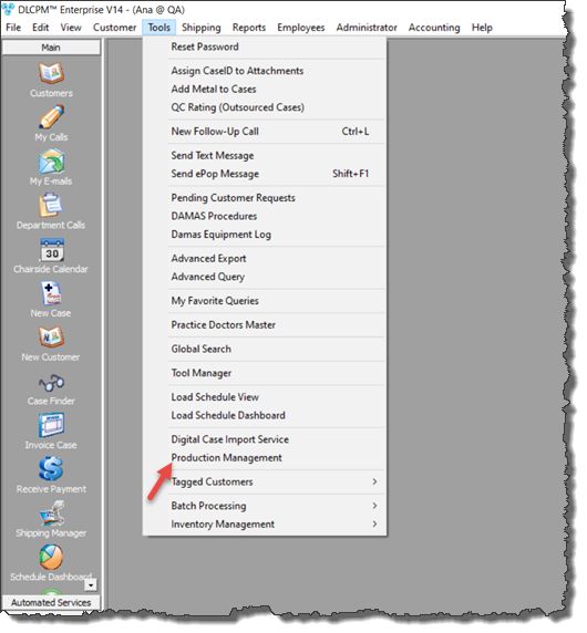 V14 - Production Management - navigation 2