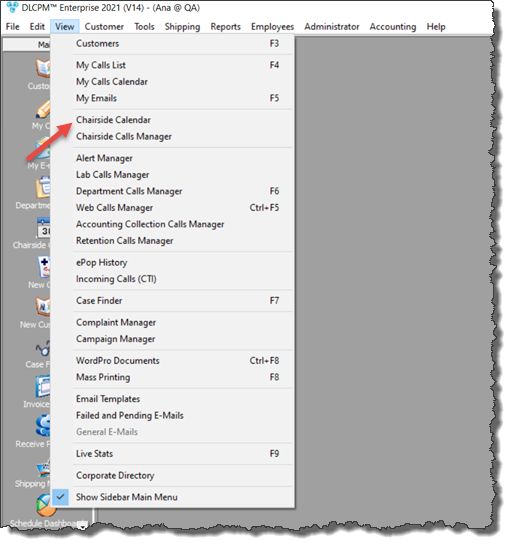 V12 - chairside calendar - navigation 1