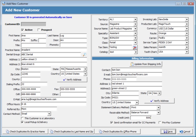 V12 - Add New Customer - form