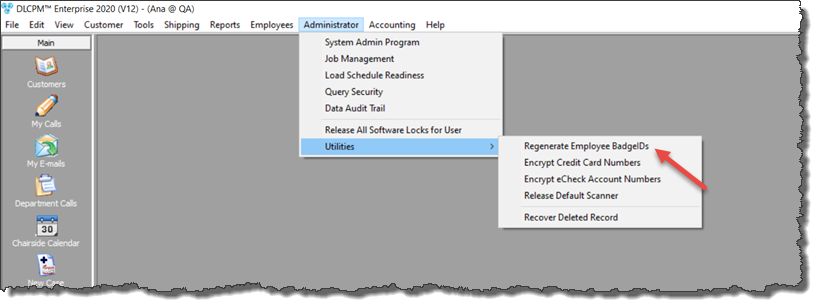 V12 - Utilities - Regenerate Employee BadgeID - form