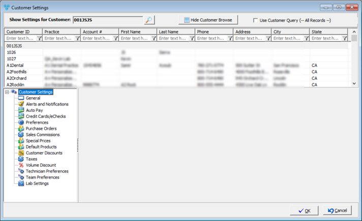 V14 - Customer Settings form