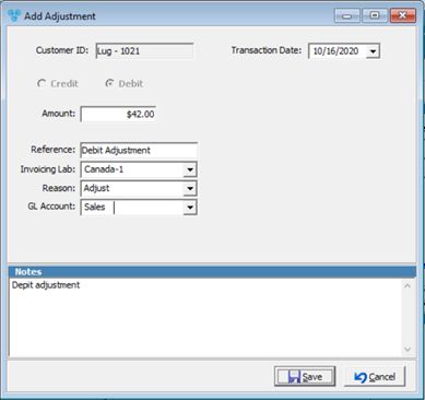 V12 - Customer Accounting - Post Adjustment - Debit Adjustment