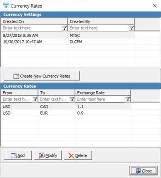 V12 - Global Currency - Set Currency Rate