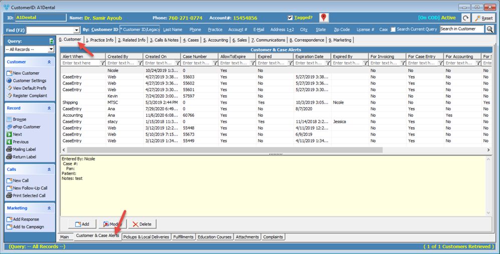 V12 - Customer and Case Alerts