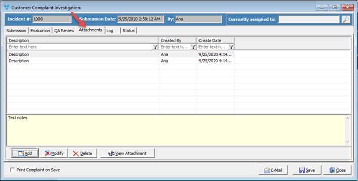 V12 - Customer Complaint -  Attachments