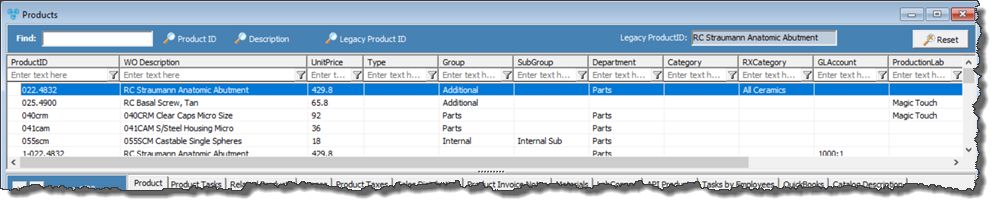 V12 - Products and Tasks Lists - Products - List of all products