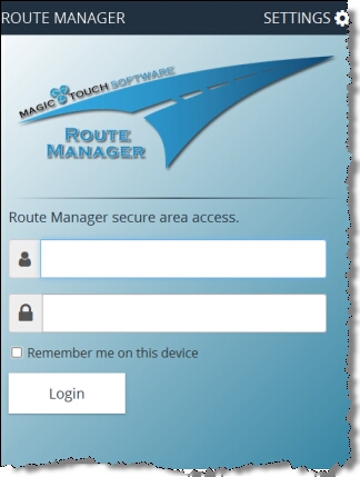 Route Manager - login