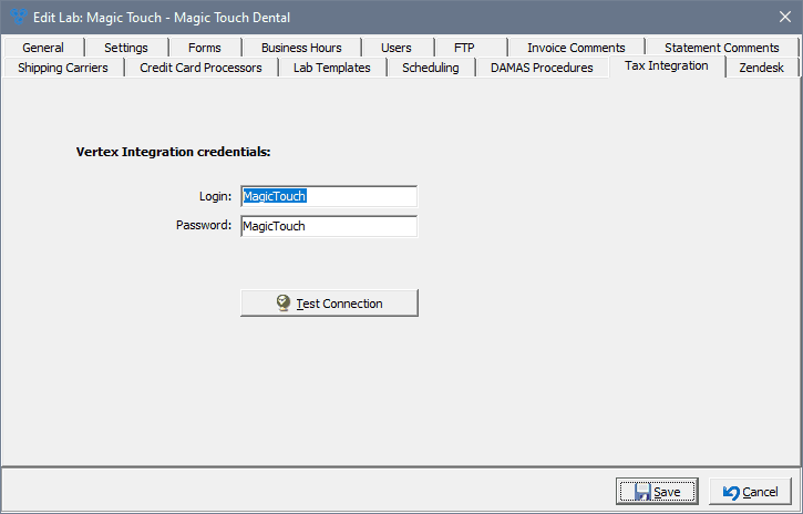 Vertex Lab settings