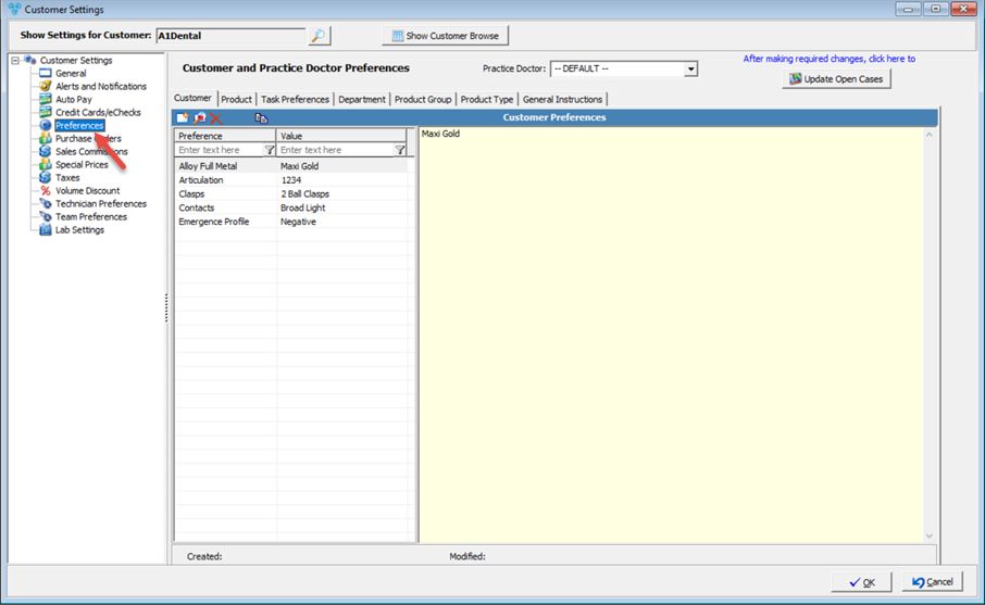 V12 - Customer Settings - Preferences