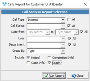 V12 - Customer Reports - Calls for this Customer - form