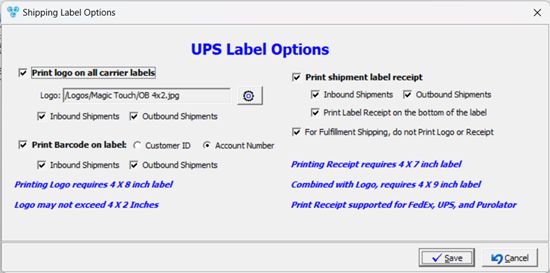 V12 - Laboratory Lists - Laboratories - Add new lab - Shipping Carrier - ups - printing options