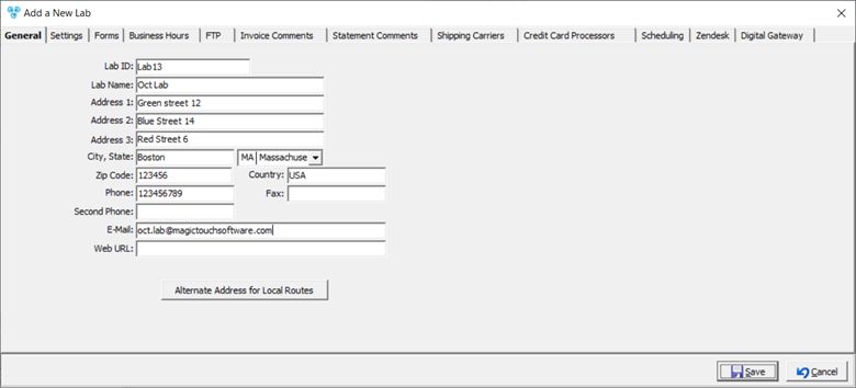 V12 - Laboratory Lists - Laboratories - Add new lab