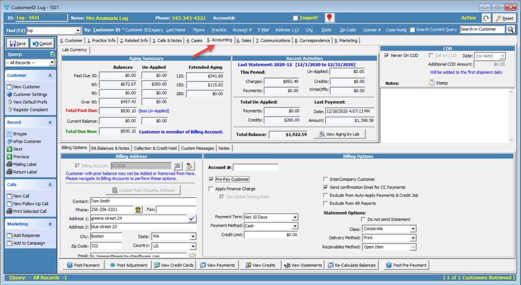 V12 - Customer Accounting