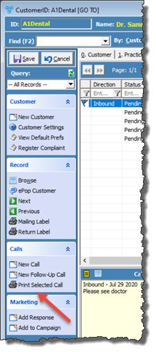 V12 - Print Calls - navigation 1